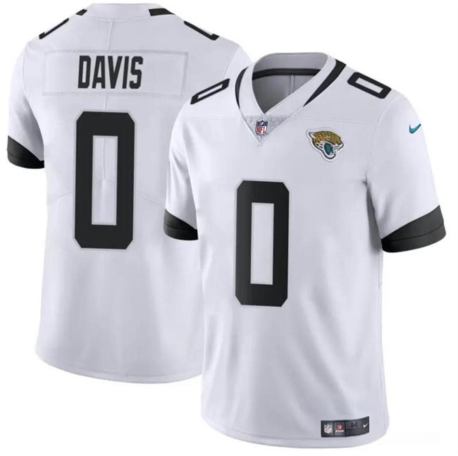 Men's Jacksonville Jaguars #0 Gabe Davis White Vapor Untouchable Limited Football Stitched Jersey